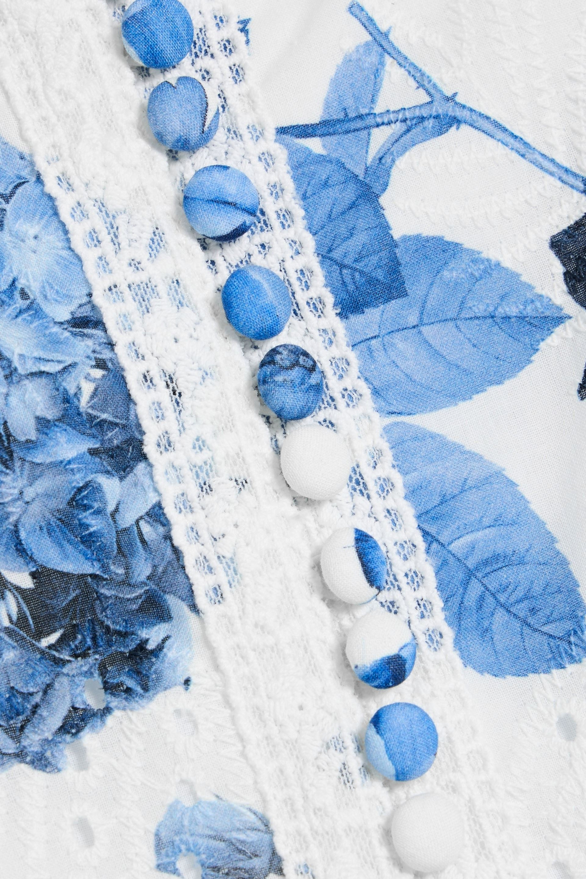 alice + olivia Fallon floral-print broderie anglaise cotton mini dress