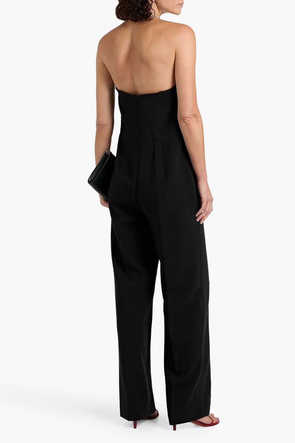 VINCE. Strapless crepe wide-leg jumpsuit