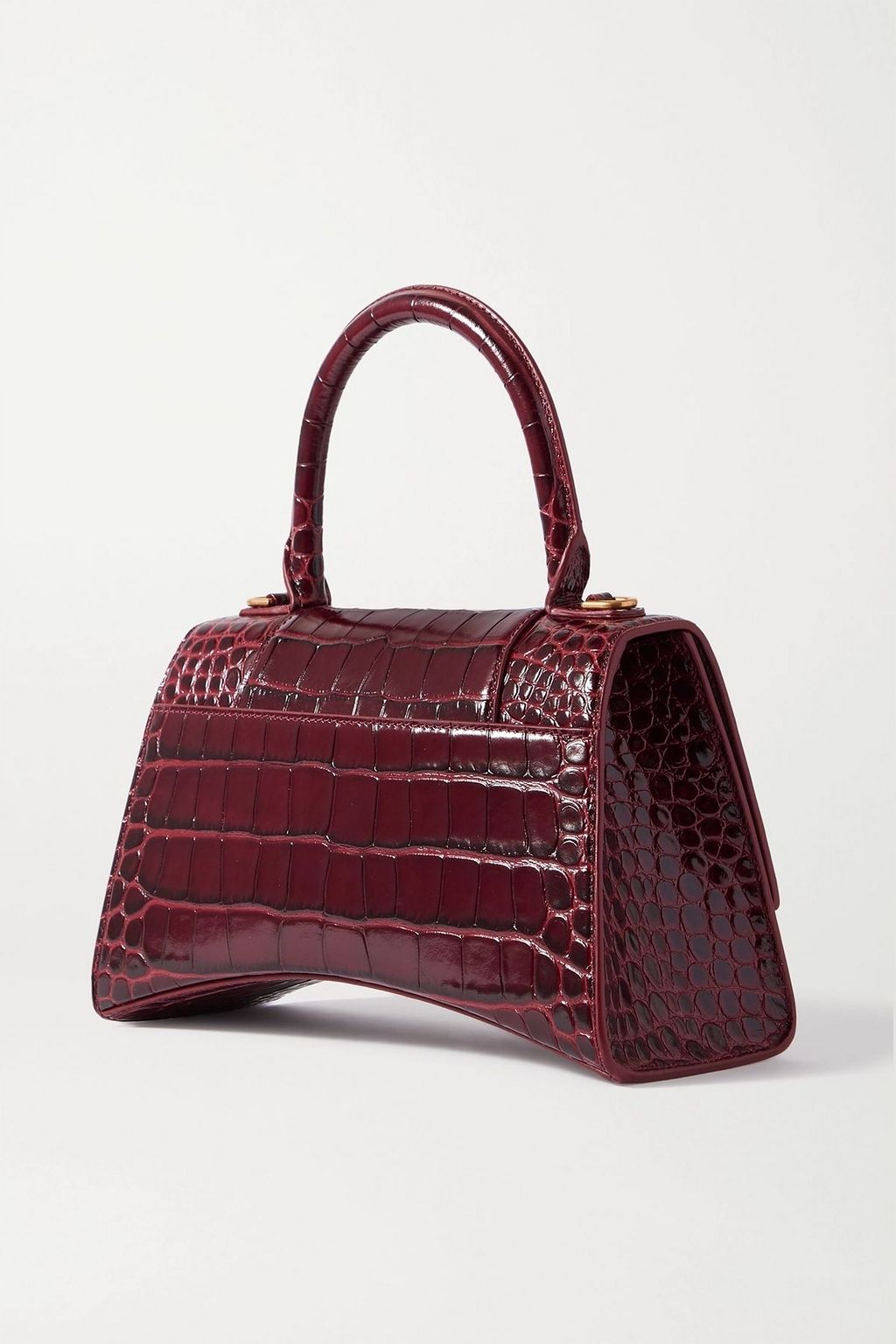 BALENCIAGA Hourglass croc-effect leather tote