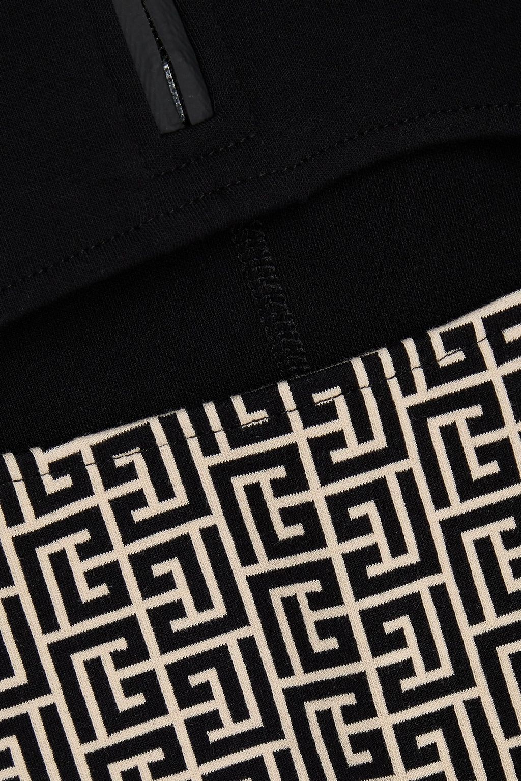 BALMAIN クロップド ストレッチコットンジャージー&ジャカード トップス カットアウト