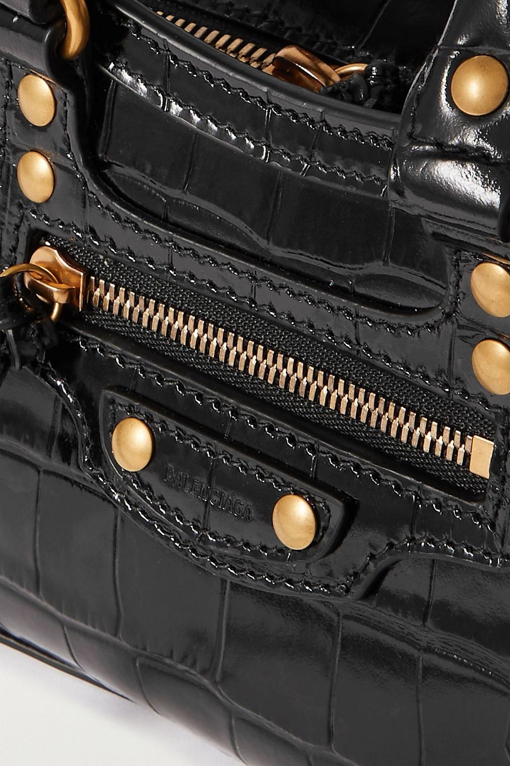 BALENCIAGA Neo Classic City nano croc-effect leather tote