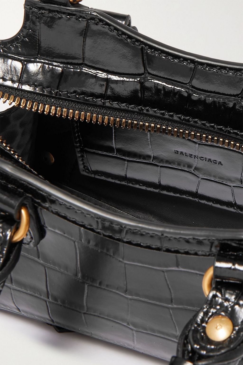BALENCIAGA Neo Classic City nano croc-effect leather tote