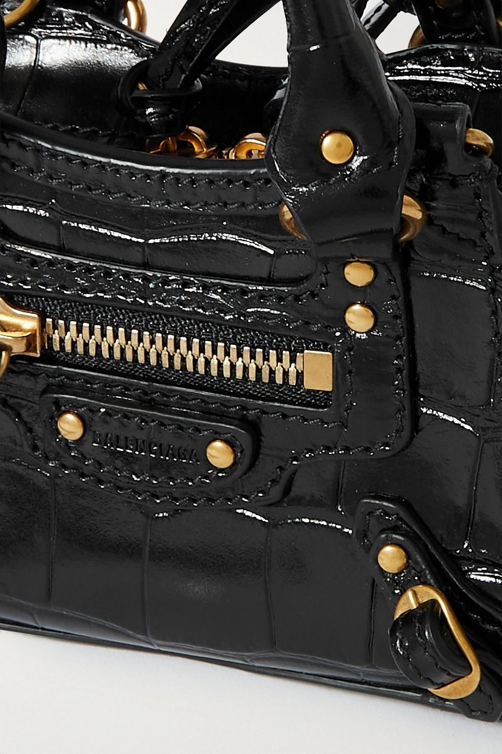 BALENCIAGA Neo Classic City super nano croc-effect leather tote