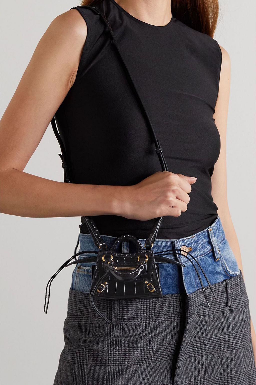 BALENCIAGA Neo Classic City super nano croc-effect leather tote