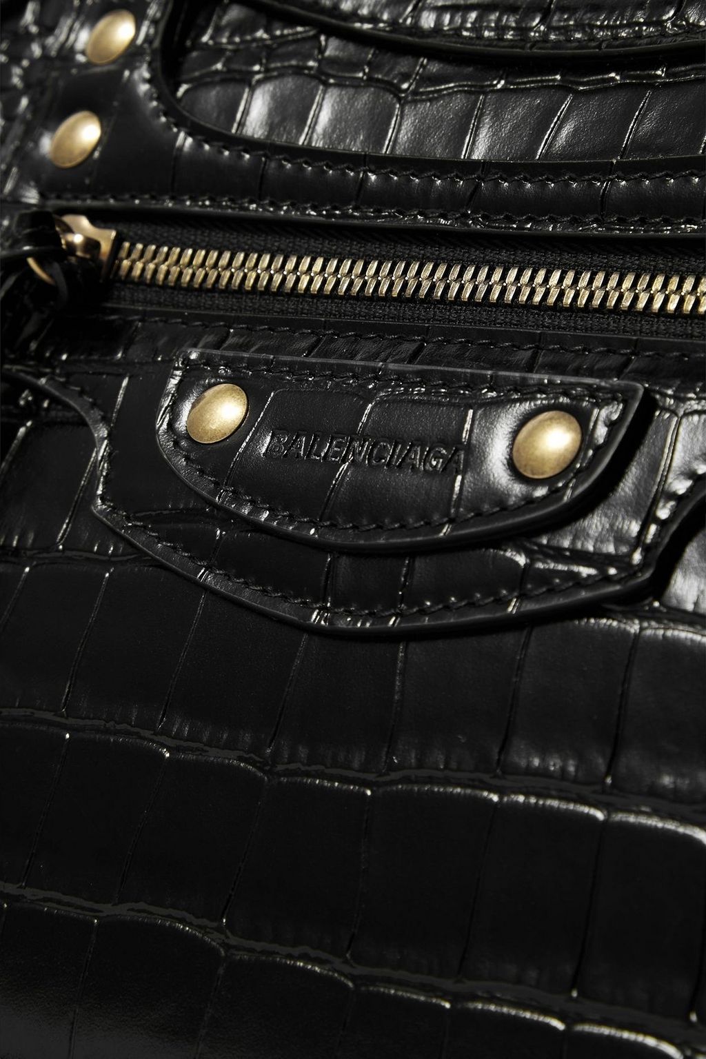 BALENCIAGA Neo Classic City small croc-effect leather tote