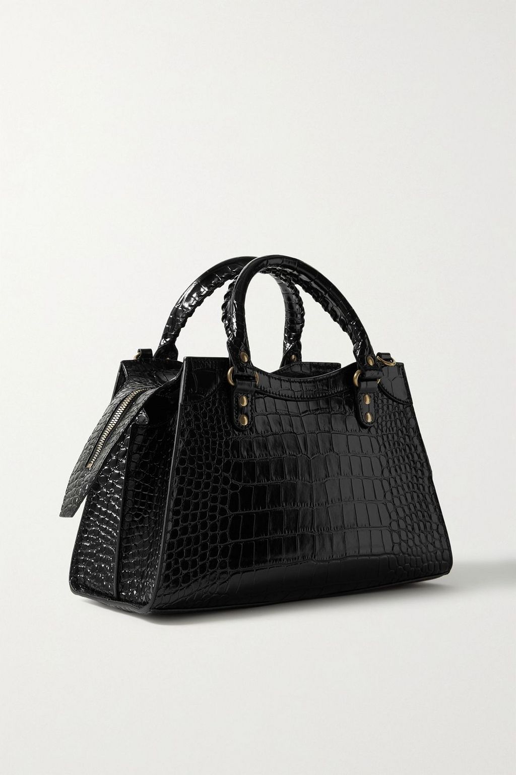 BALENCIAGA Neo Classic City small croc-effect leather tote