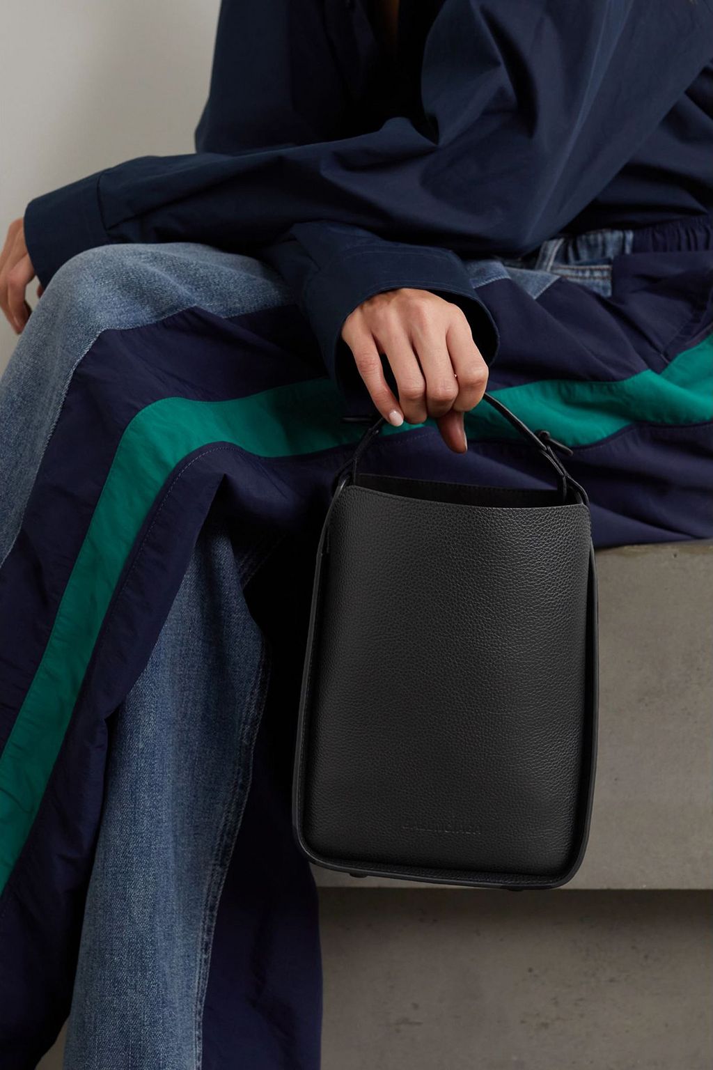 BALENCIAGA Tool 2.0 North South XS debossed textured-leather tote