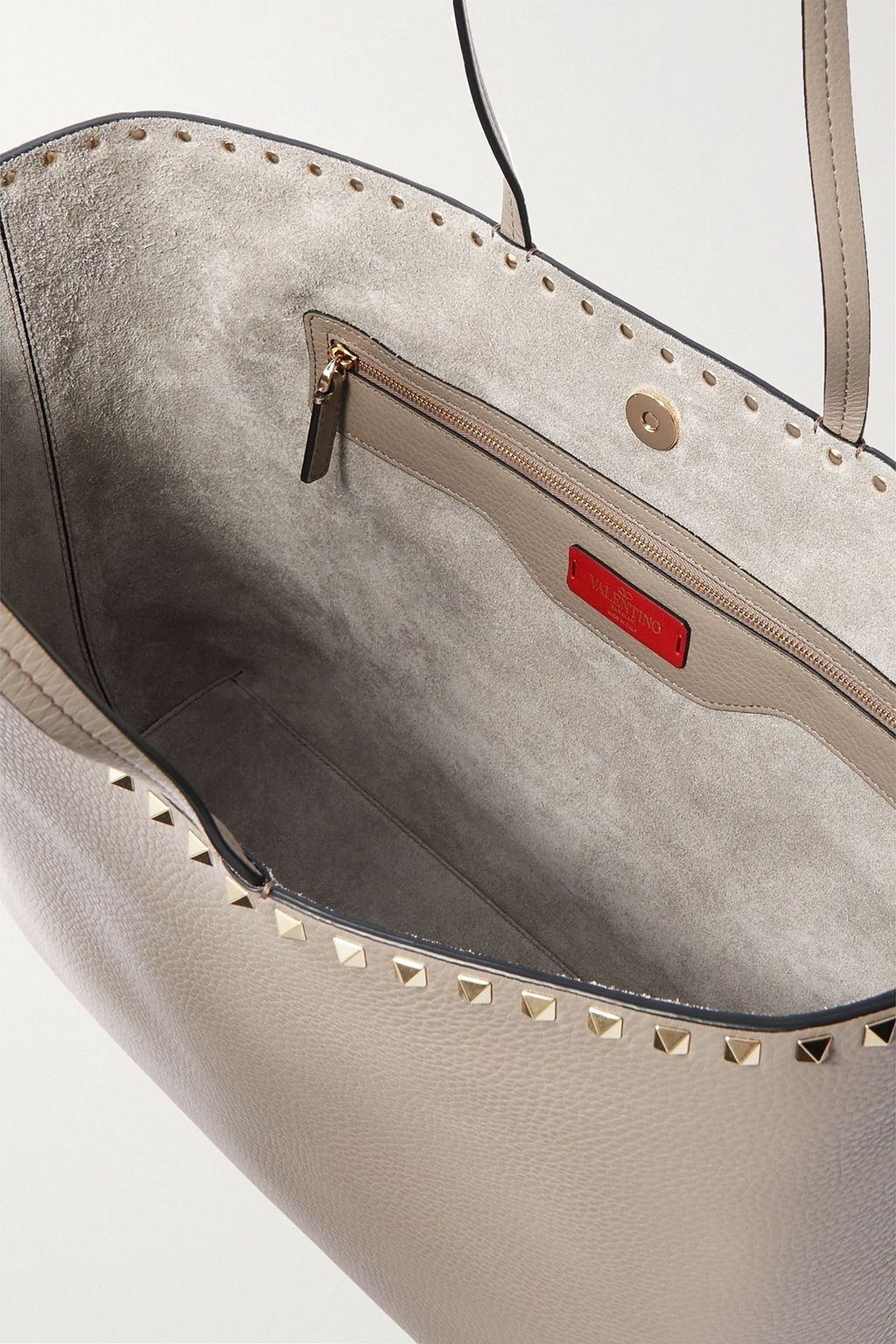 VALENTINO GARAVANI Rockstud textured-leather tote