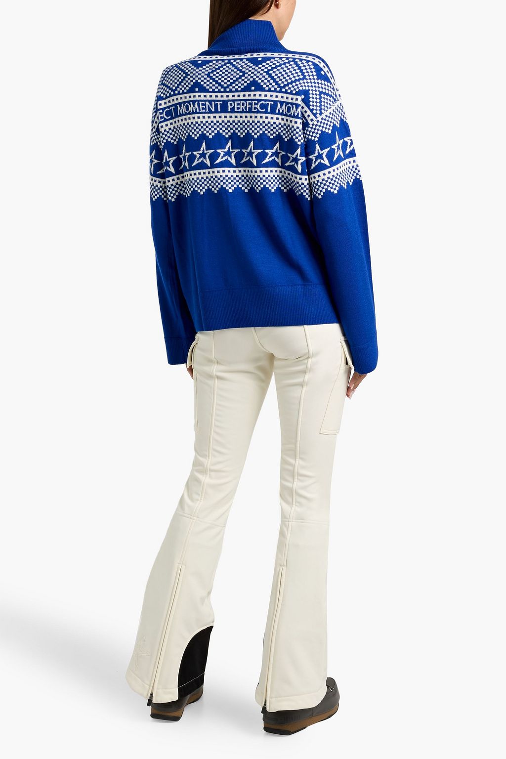 PERFECT MOMENT Intarsia merino wool turtleneck sweater