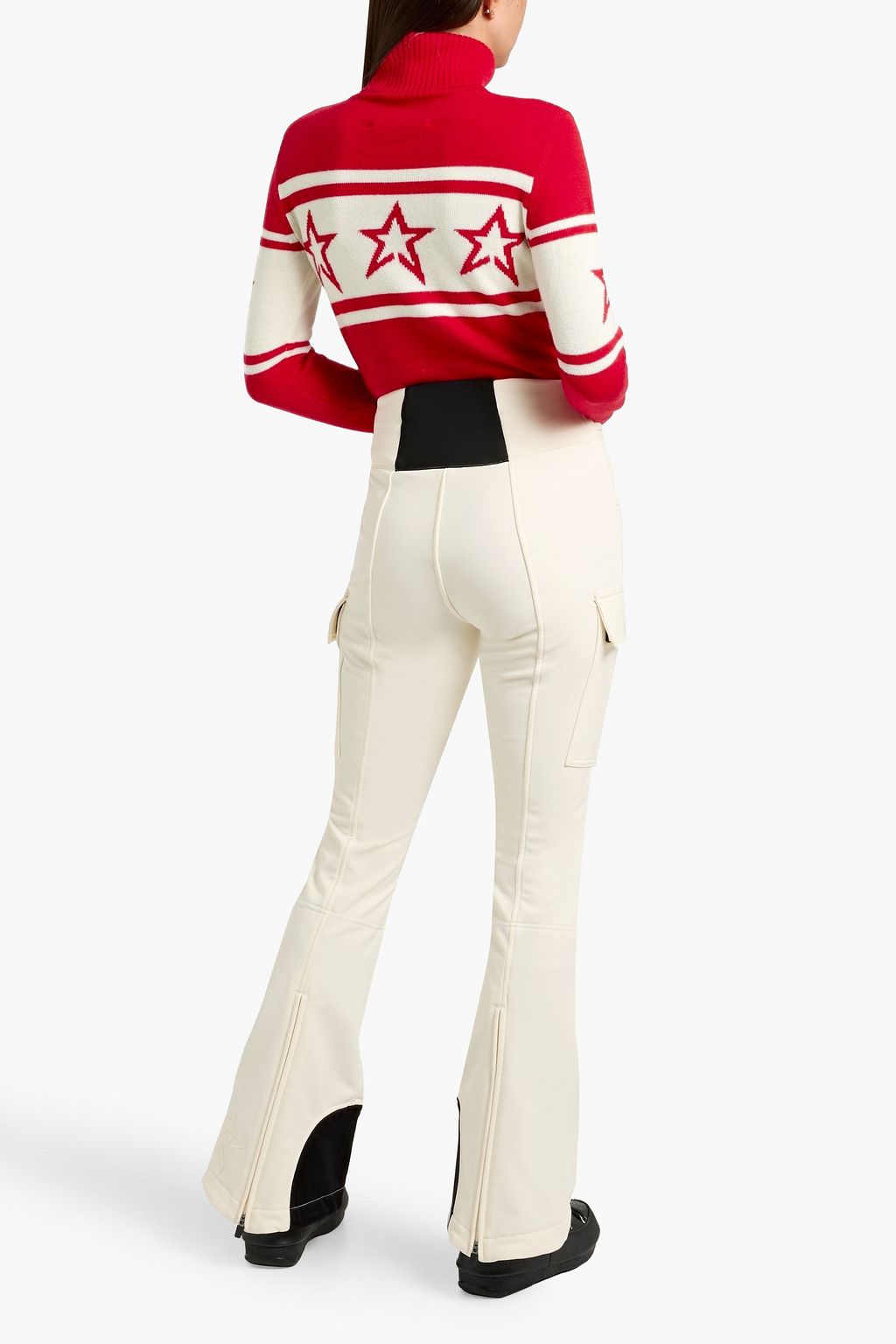 PERFECT MOMENT Intarsia merino wool turtleneck sweater