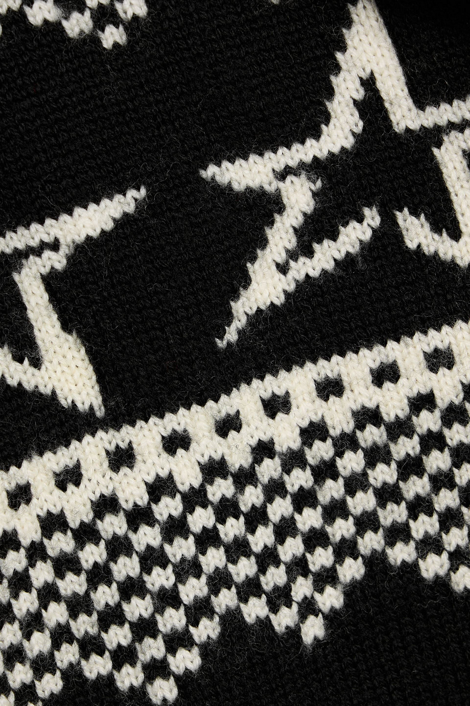 Perfect Moment Intarsia Merino Wool Hooded Sweater In Black