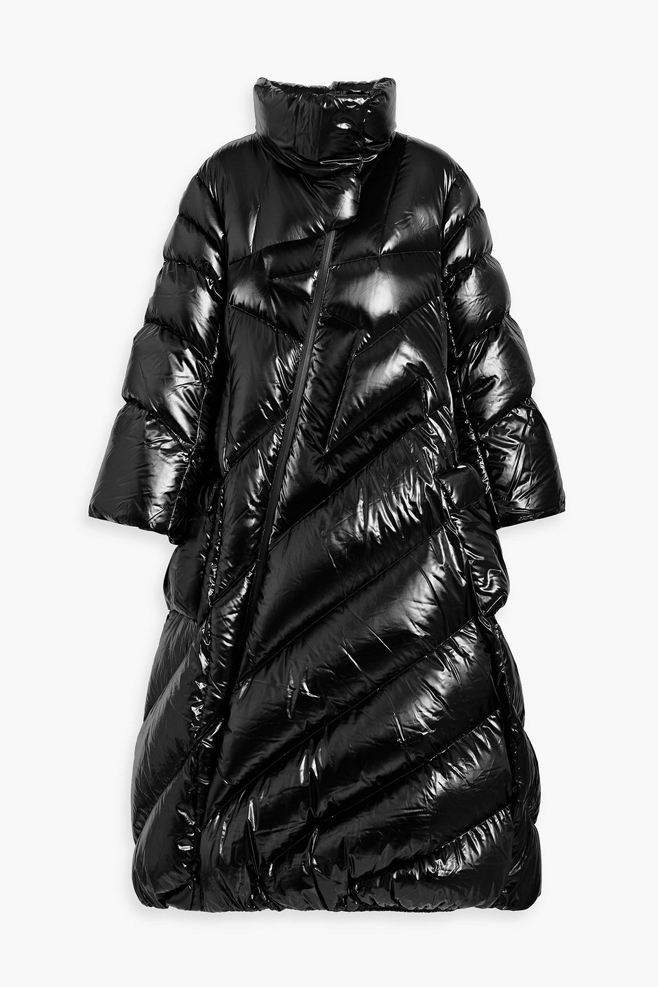 Perfect Moment Ariel Quilted Glossed Down Coat In Black