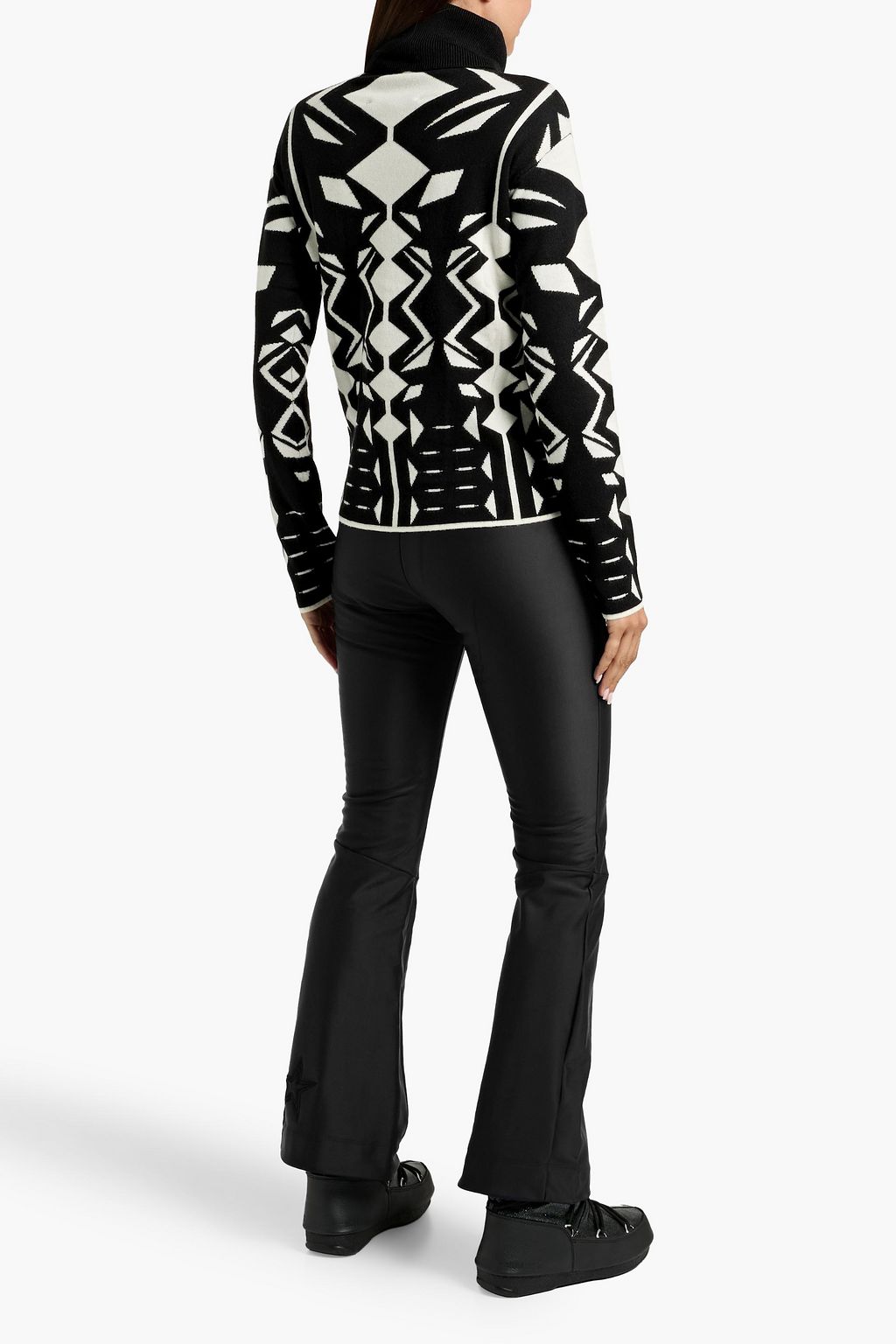 PERFECT MOMENT Intarsia merino wool turtleneck sweater