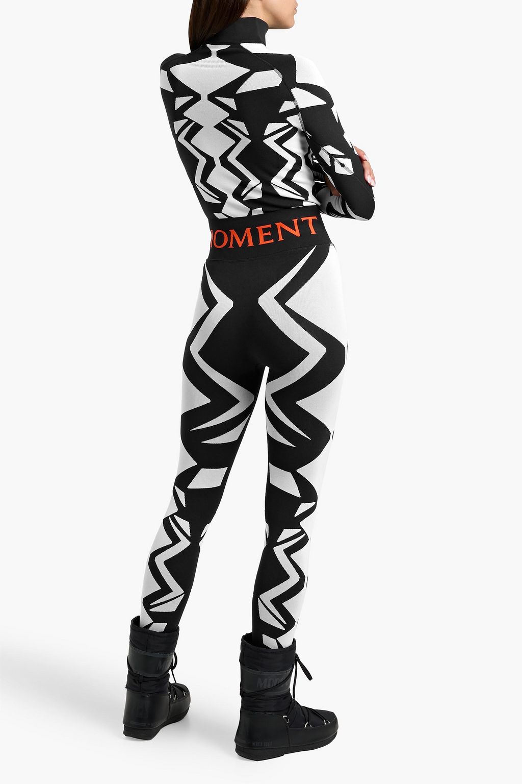 PERFECT MOMENT Jacquard-knit half-zip base layer