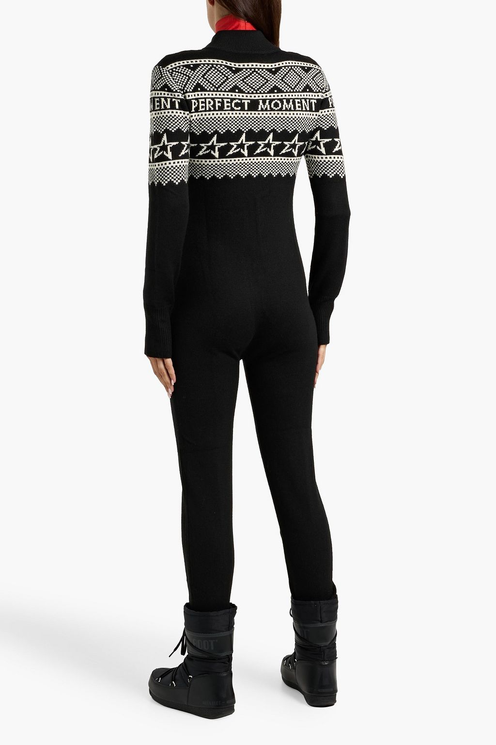 PERFECT MOMENT Intarsia merino wool turtleneck jumpsuit