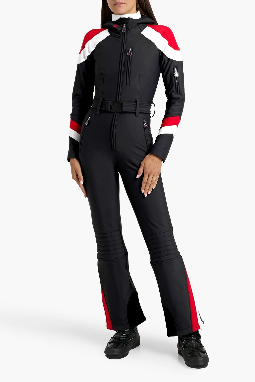 PERFECT MOMENT Gestreifter Skianzug „Allos“ aus Stretch-Shell