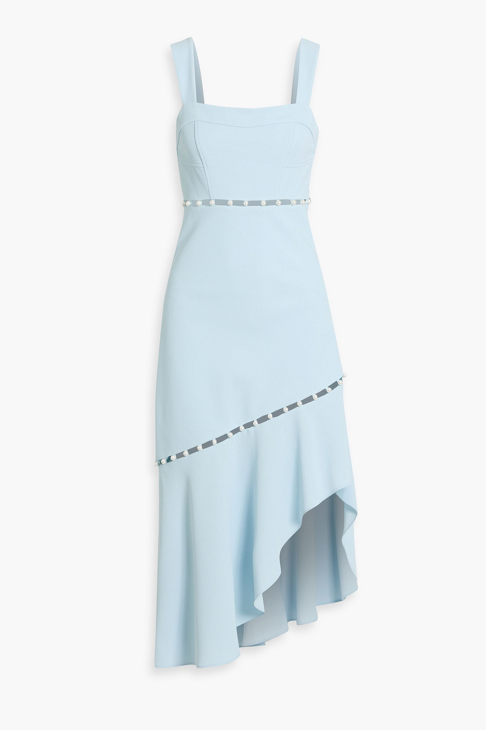 Simkhai Houston Asymmetric Cutout Embellished Crepe Midi Dress In Blue