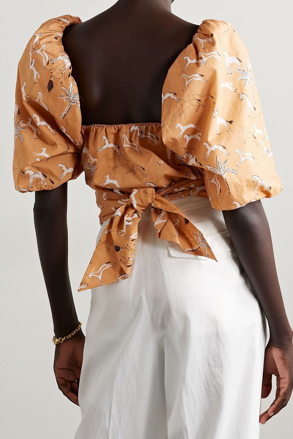 JOHANNA ORTIZ Latin Gaucho printed cotton-poplin blouse