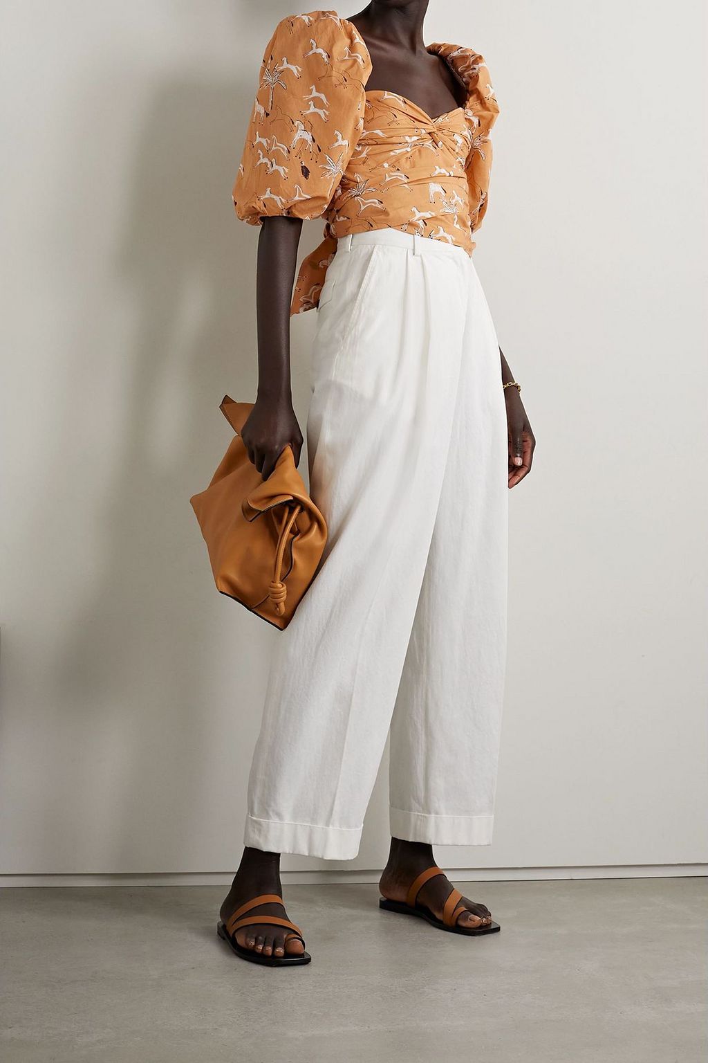 JOHANNA ORTIZ Latin Gaucho printed cotton-poplin blouse