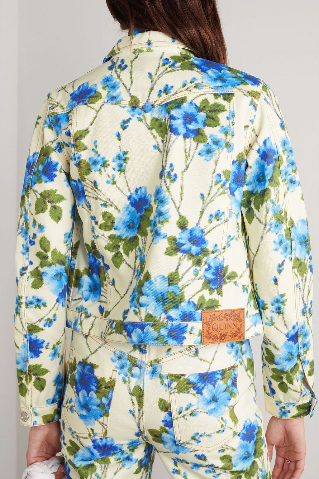 RICHARD QUINN Jeansjacke mit Blumenprint