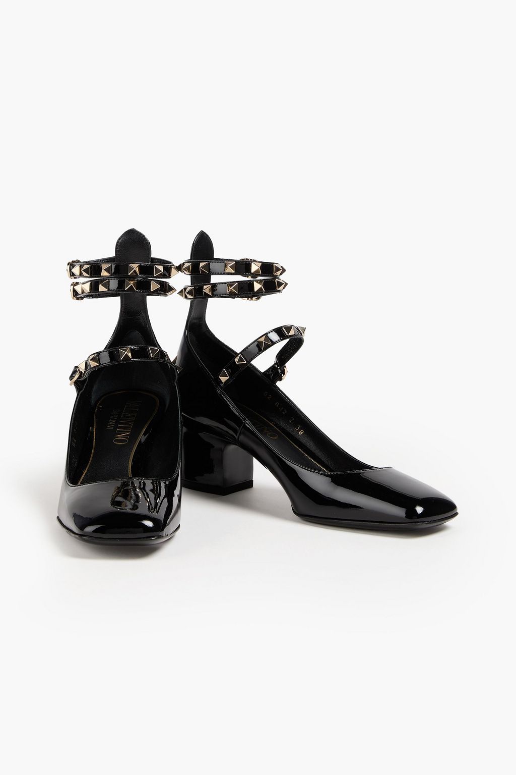 VALENTINO GARAVANI Rockstud patent-leather Mary Jane pumps