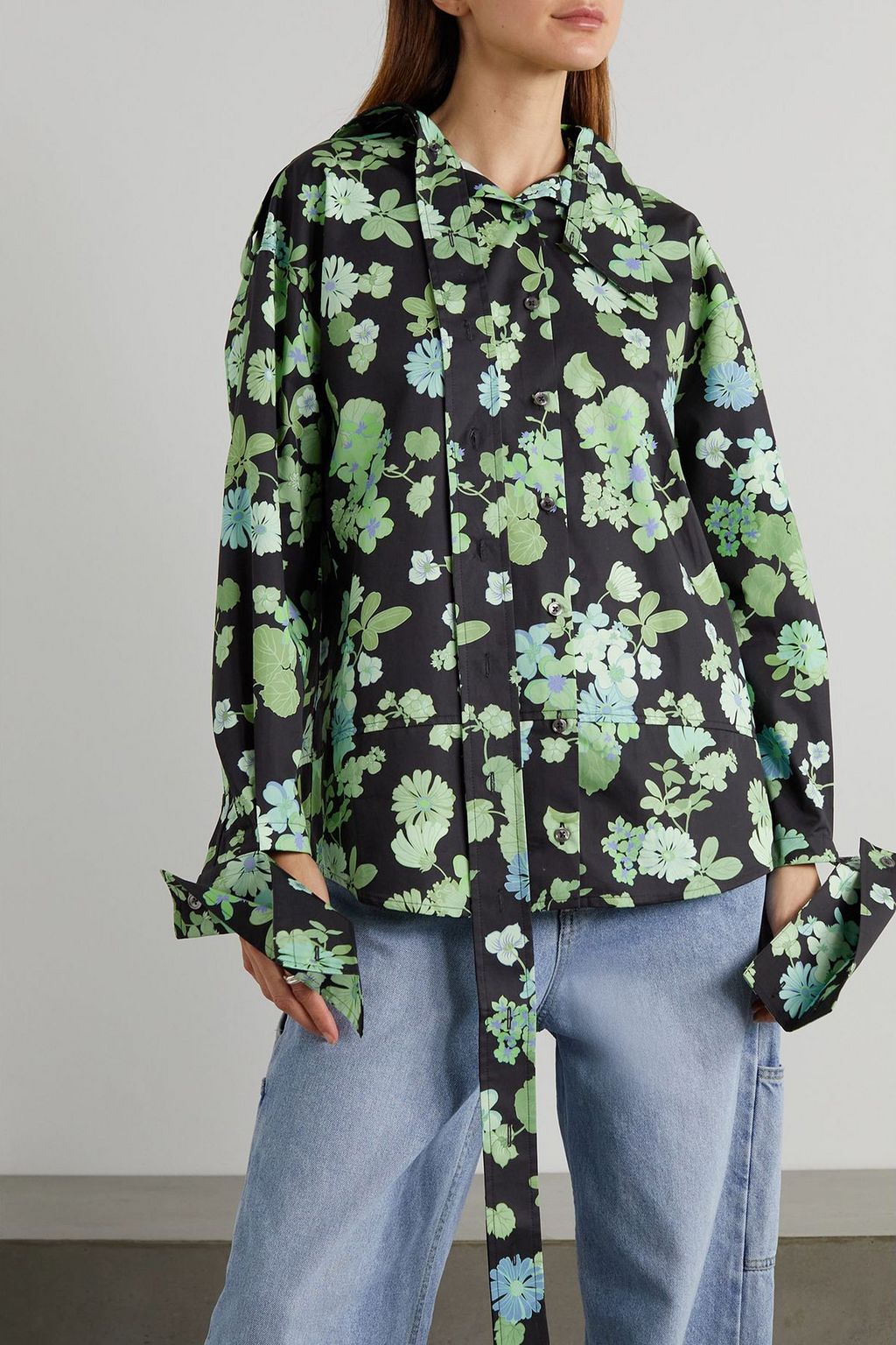 MERYLL ROGGE Wandelbares Hemd aus Baumwollpopeline mit Blumenprint