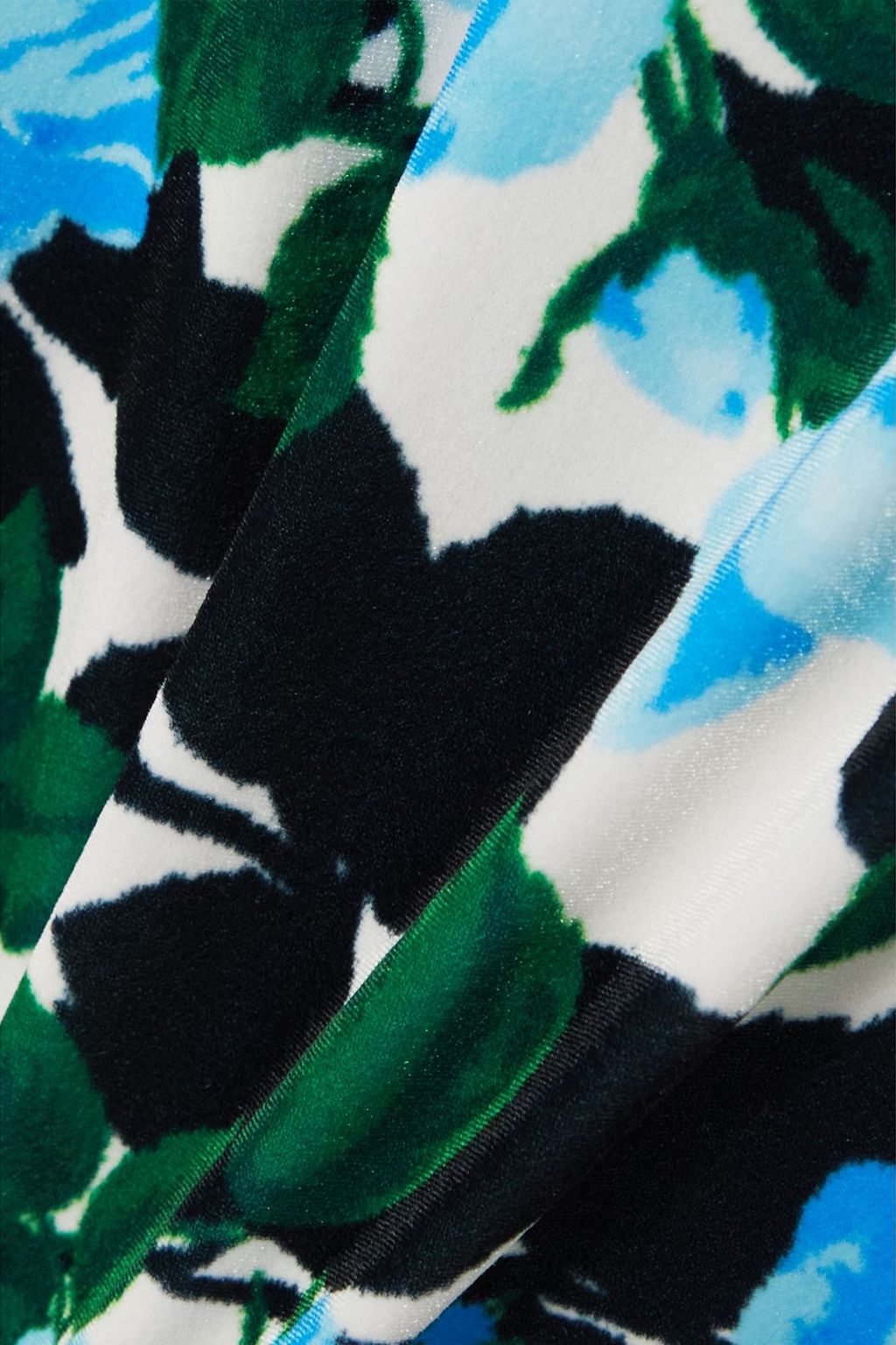 RICHARD QUINN Floral-print stretch-velvet turtleneck top