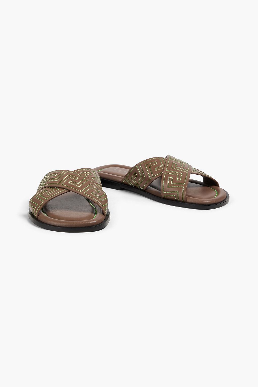 VERSACE Embroidered leather sandals