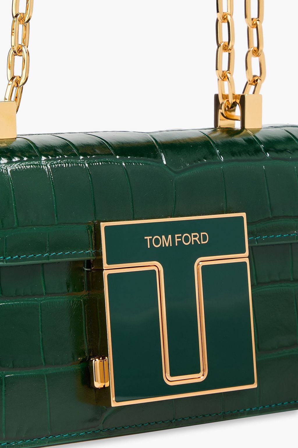 TOM FORD Croc-effect leather shoulder bag