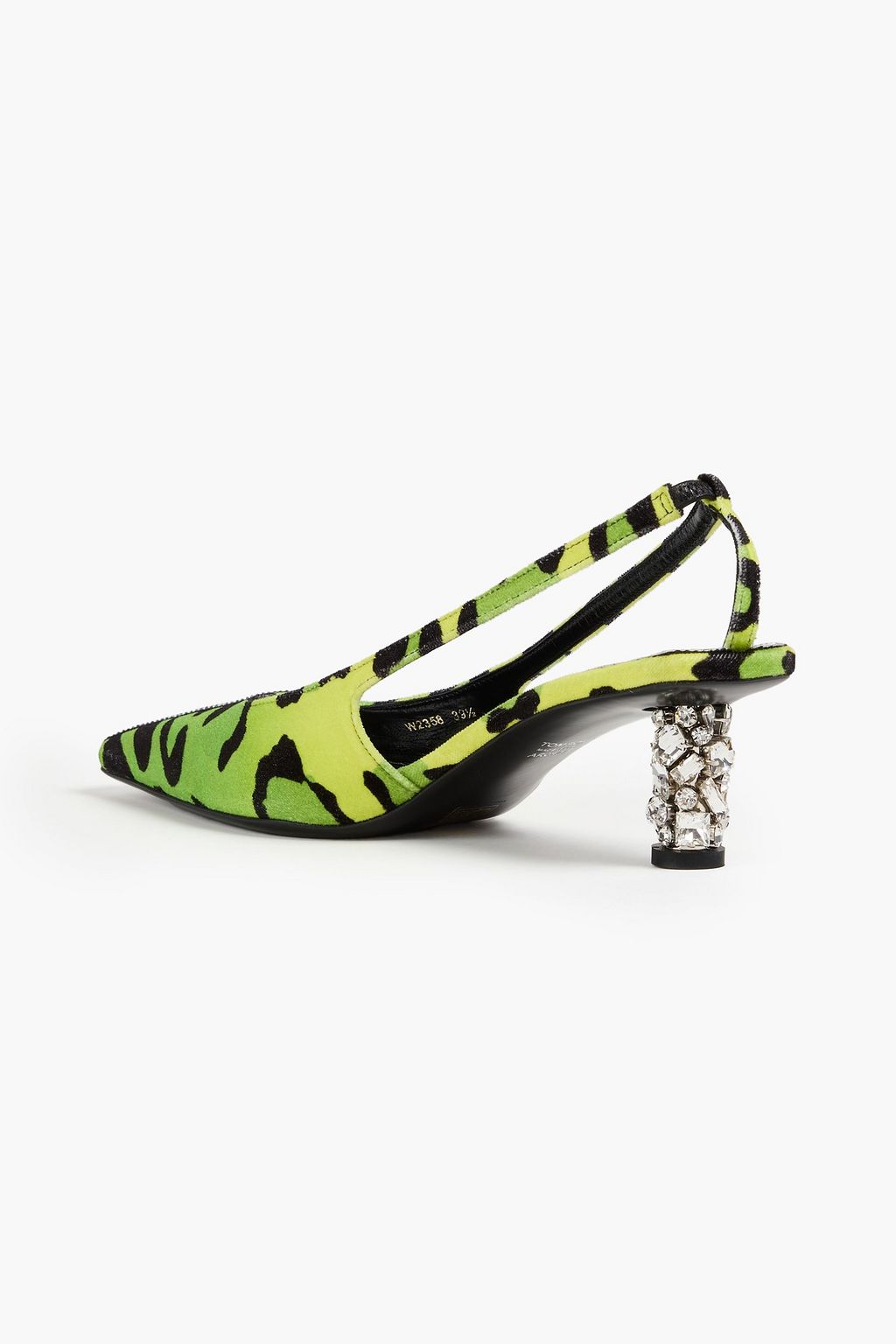 TOM FORD Crystal-embellished leopard-print velvet slingback pumps