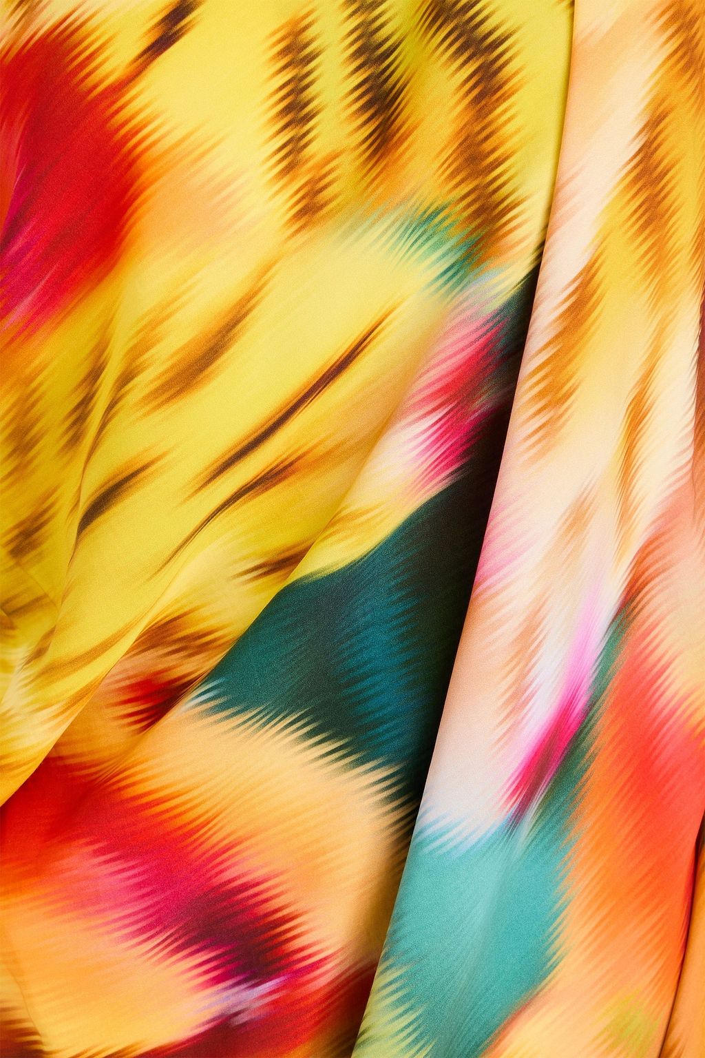DRIES VAN NOTEN فستان دارولس متوسط الطول من الساتين بكتف واحد بطبعات
