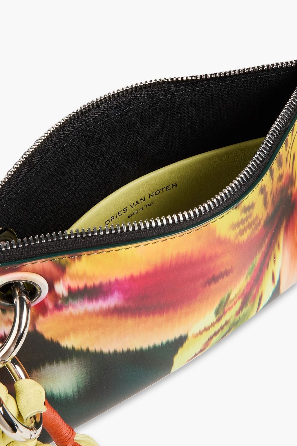 DRIES VAN NOTEN حقيبة كتف من الجلد بطبعة الأزهار
