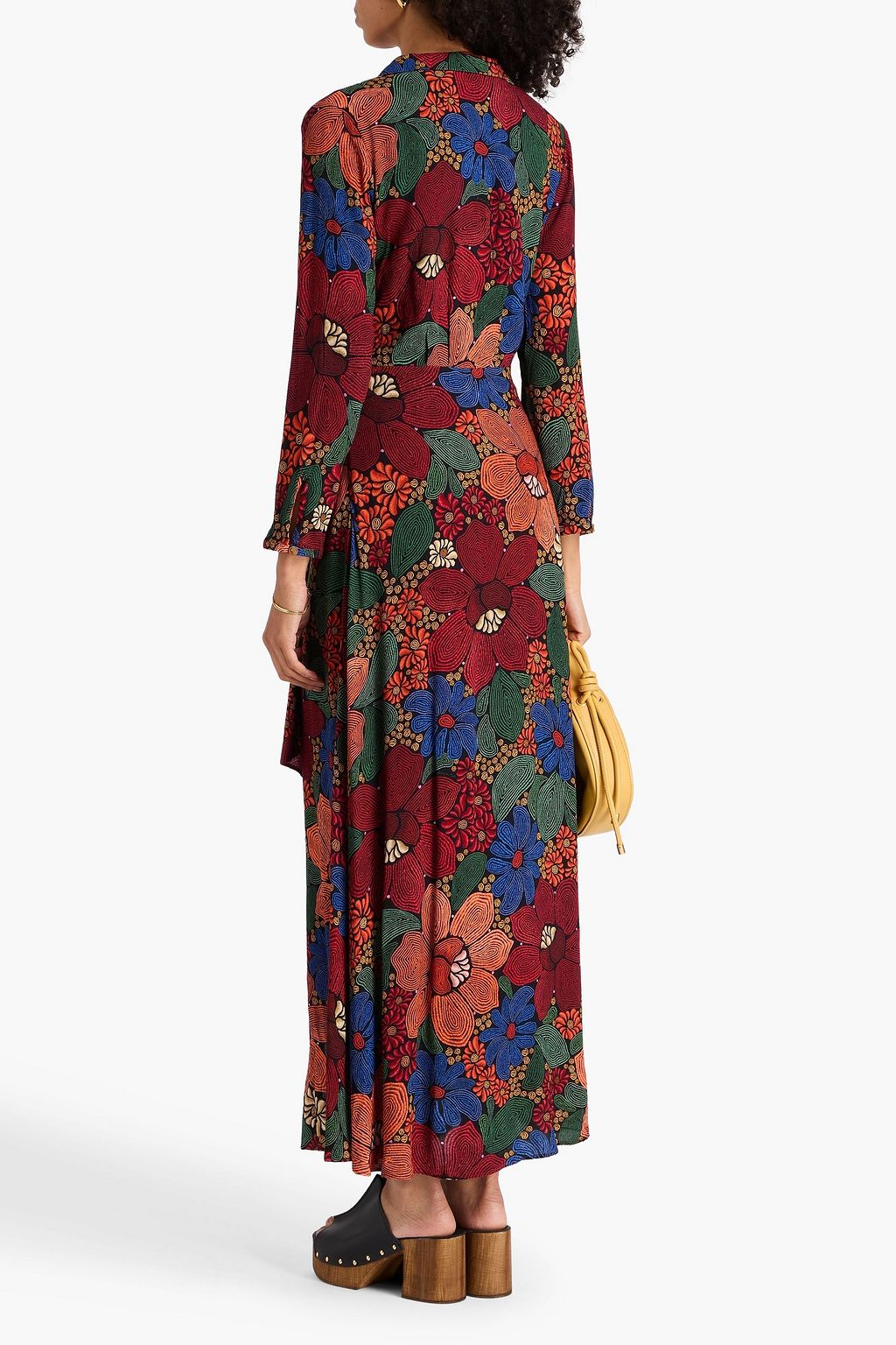 FARM RIO Floral-print crepe midi dress