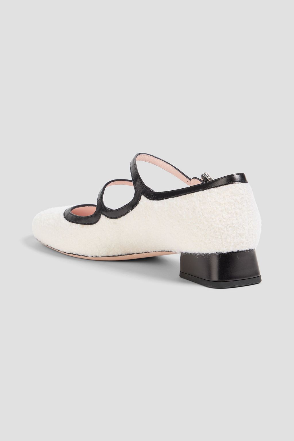 ROGER VIVIER Crystal-embellished bouclé wool pumps