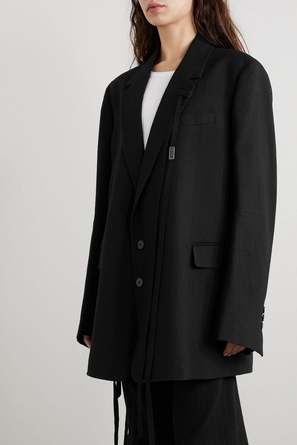 ANN DEMEULEMEESTER بليزر من الصوف الممشط