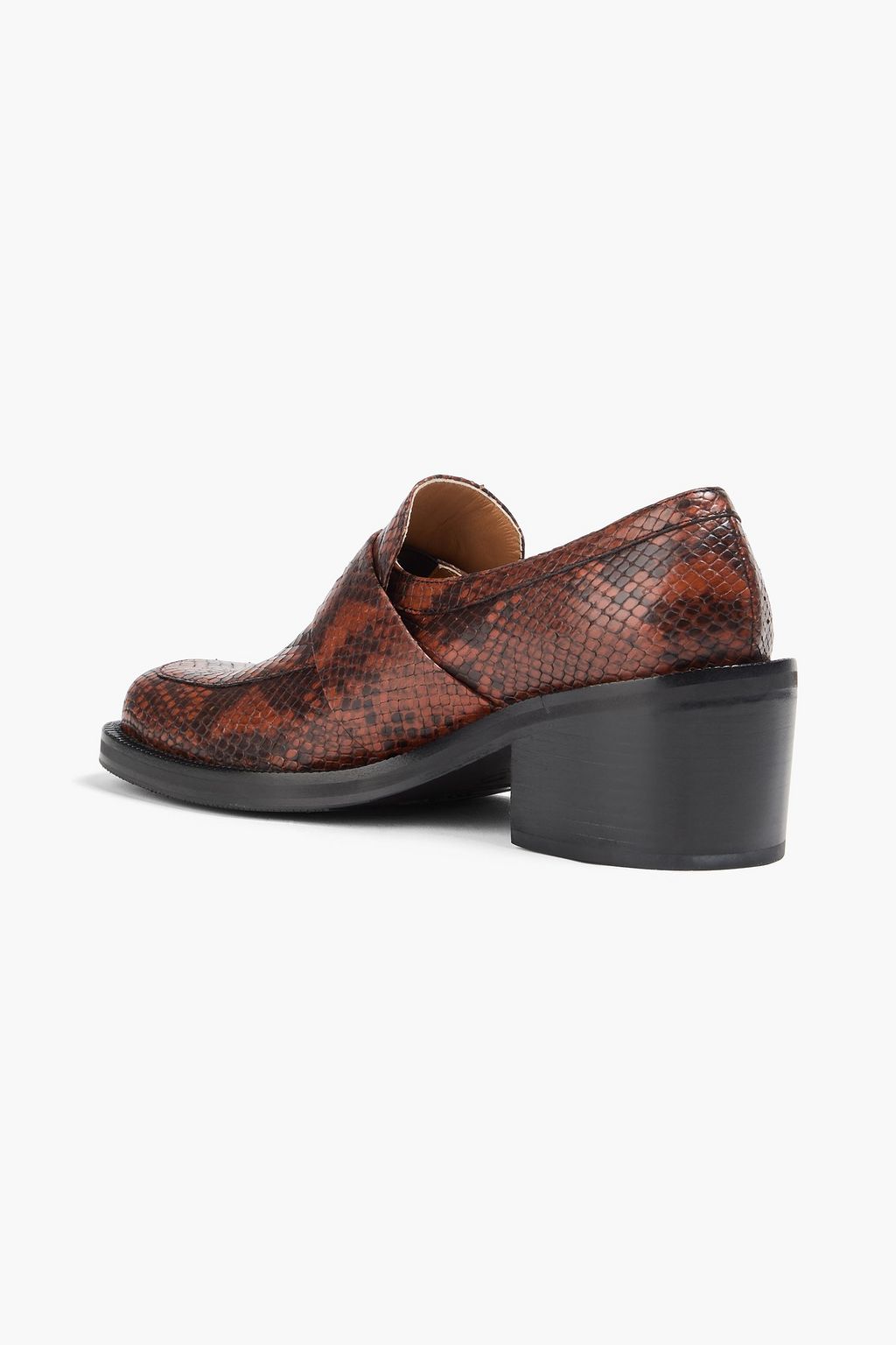 DRIES VAN NOTEN Snake-effect leather loafers