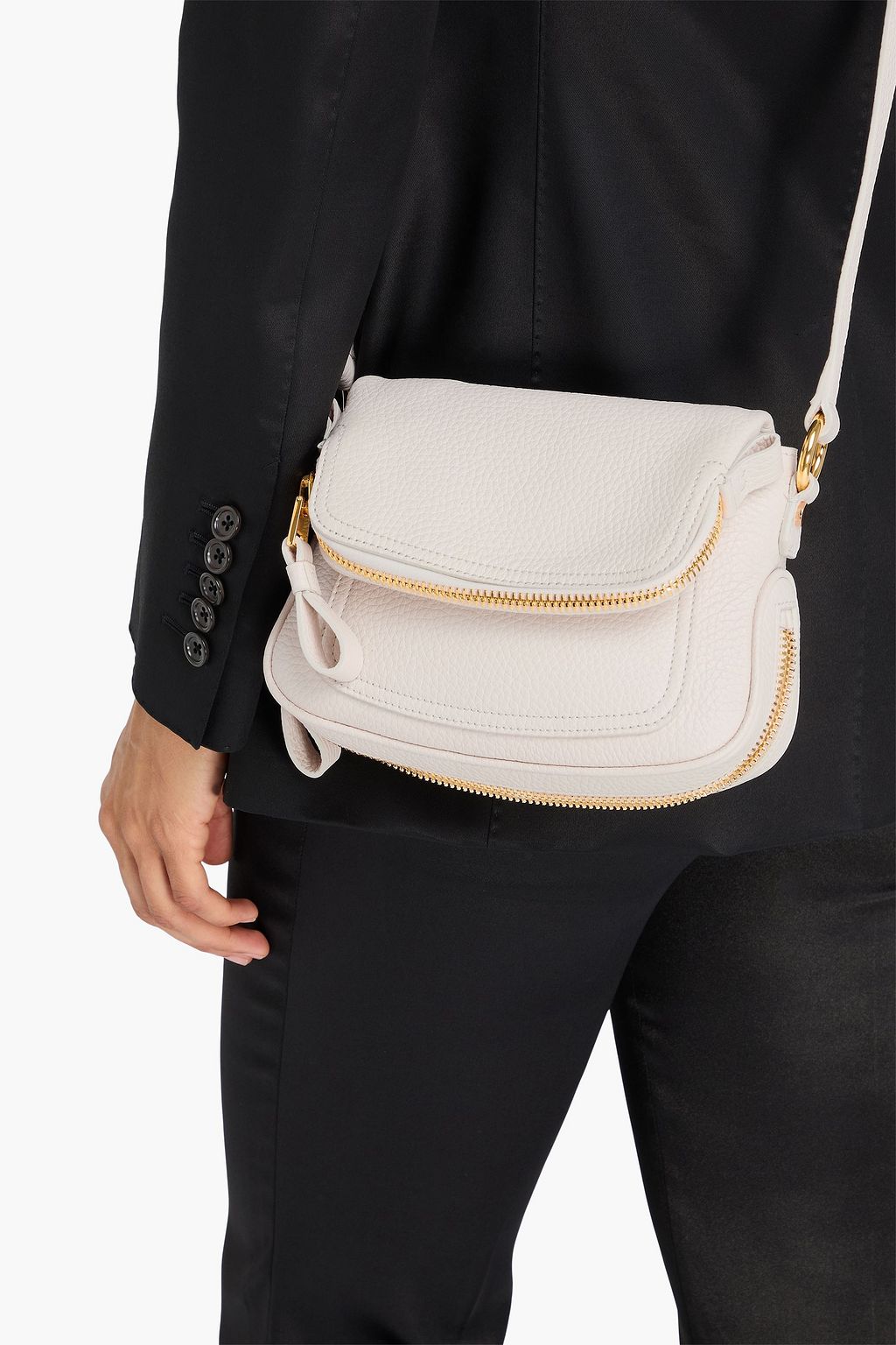 TOM FORD ペブル加工レザー クロスボディバッグ