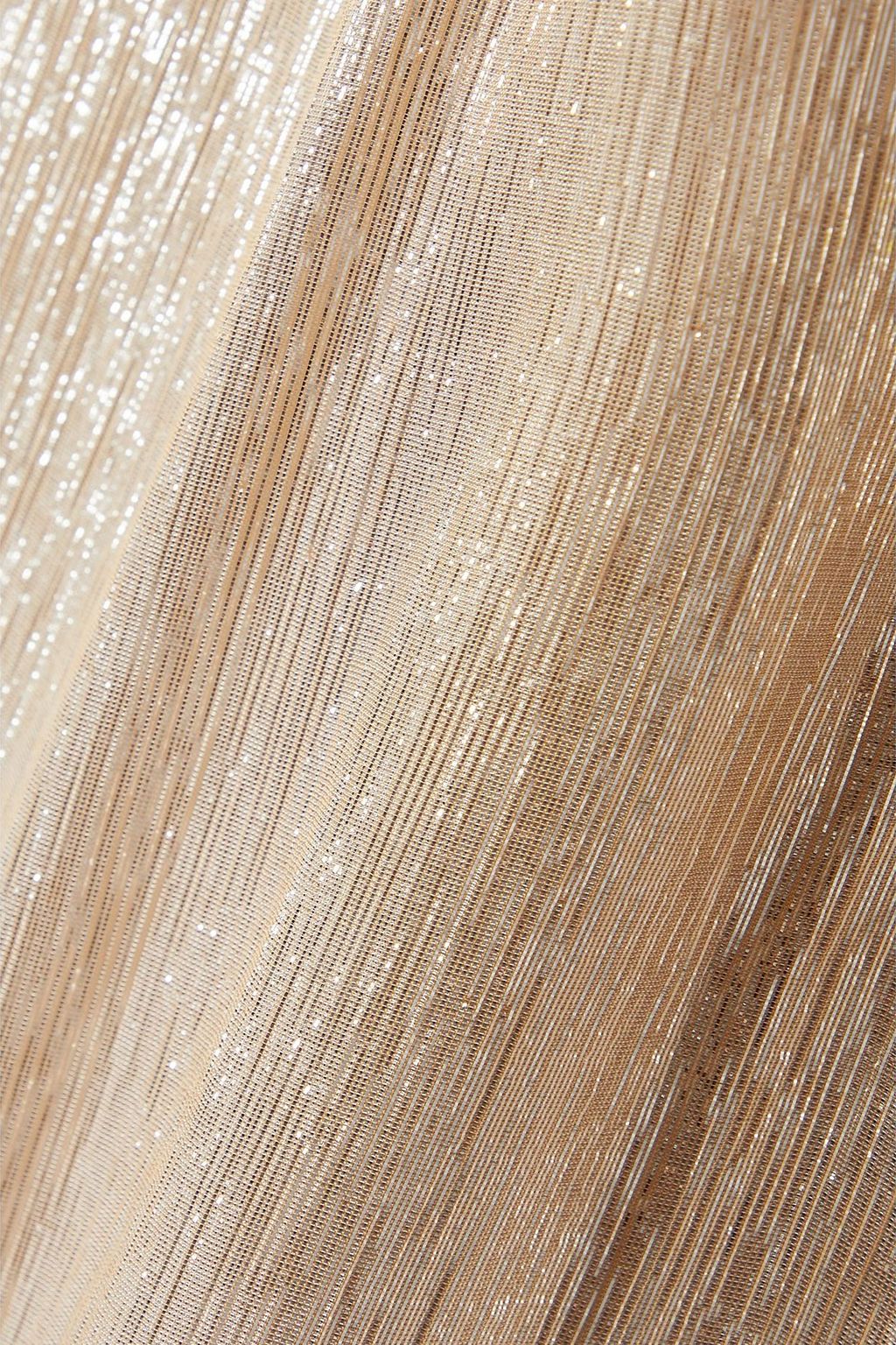 PARTOW Athena crinkled metallic silk-blend chiffon midi dress