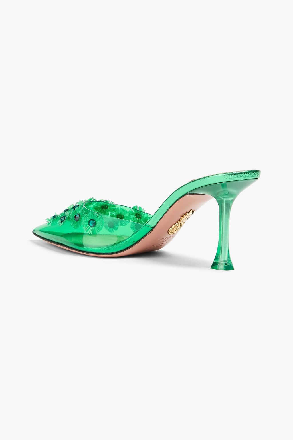 AQUAZZURA Meteorite PVC ミュール クリスタル付き