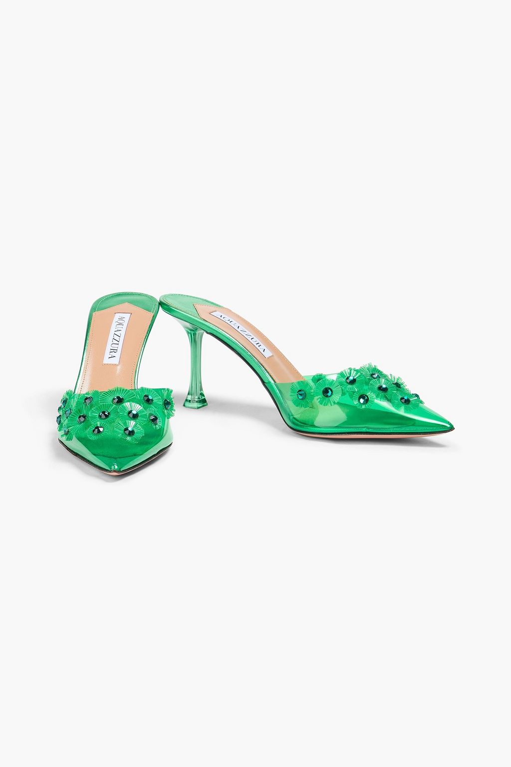 AQUAZZURA Meteorite PVC ミュール クリスタル付き