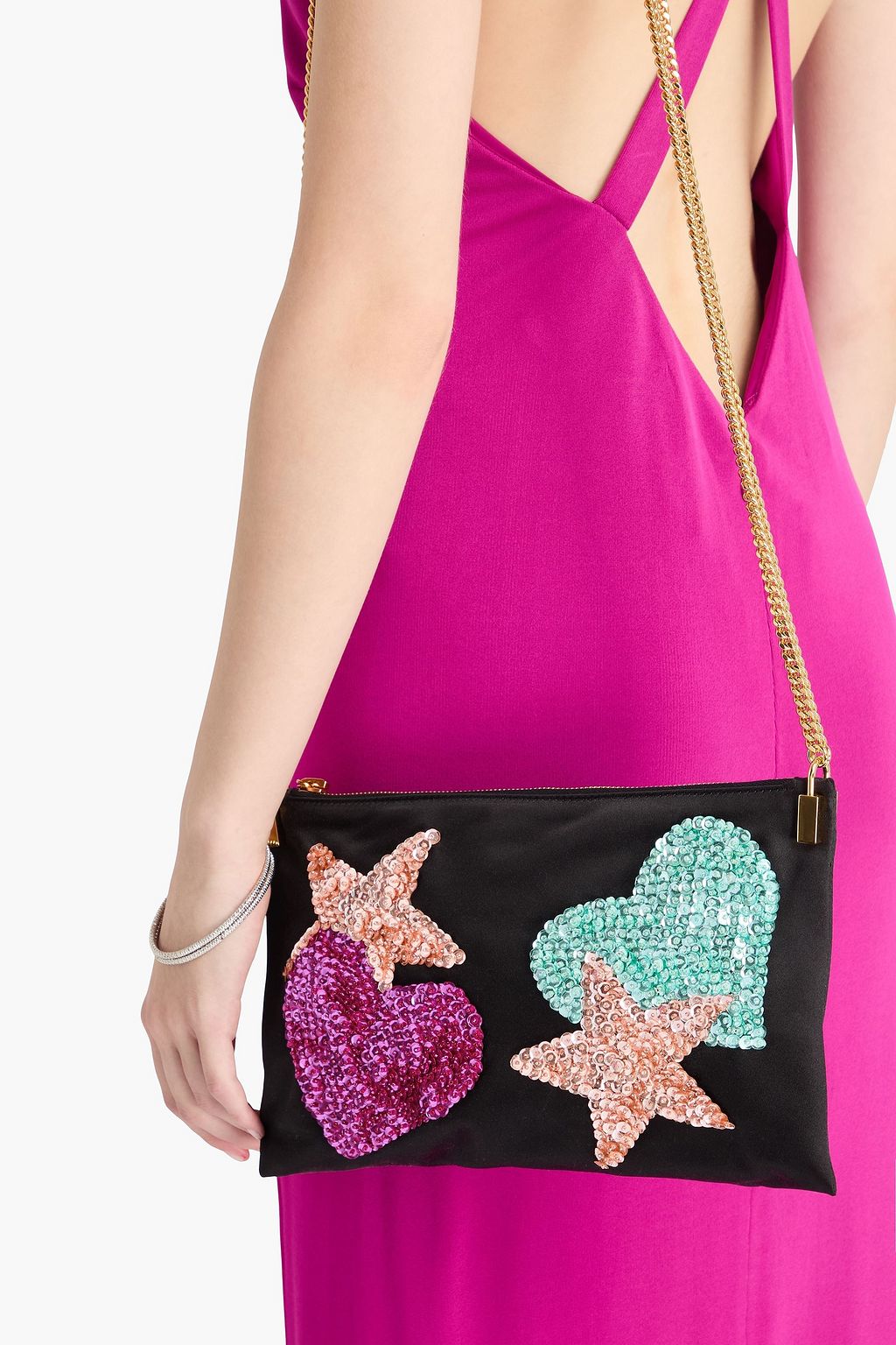 TOM FORD Sequin-embellished satin shoulder bag