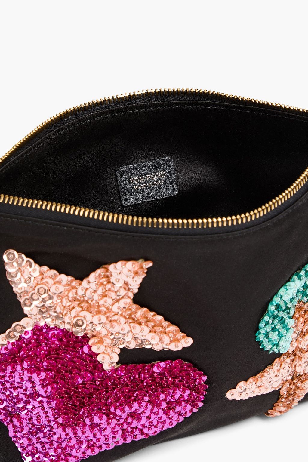 TOM FORD Sequin-embellished satin shoulder bag