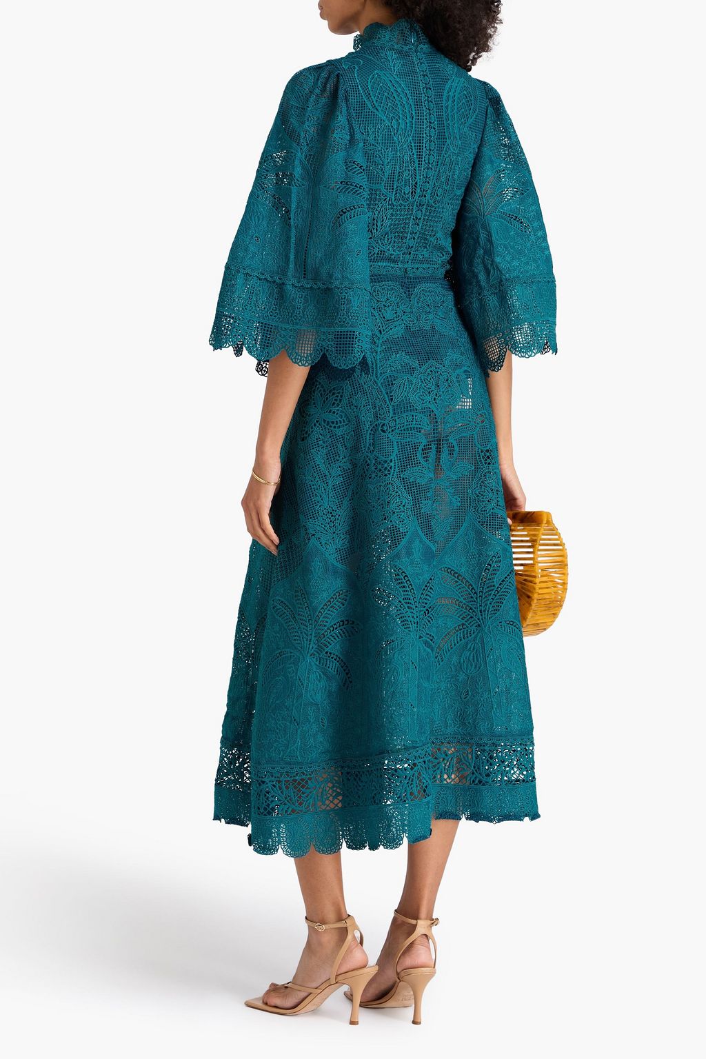 FARM RIO Cutout guipure lace midi dress