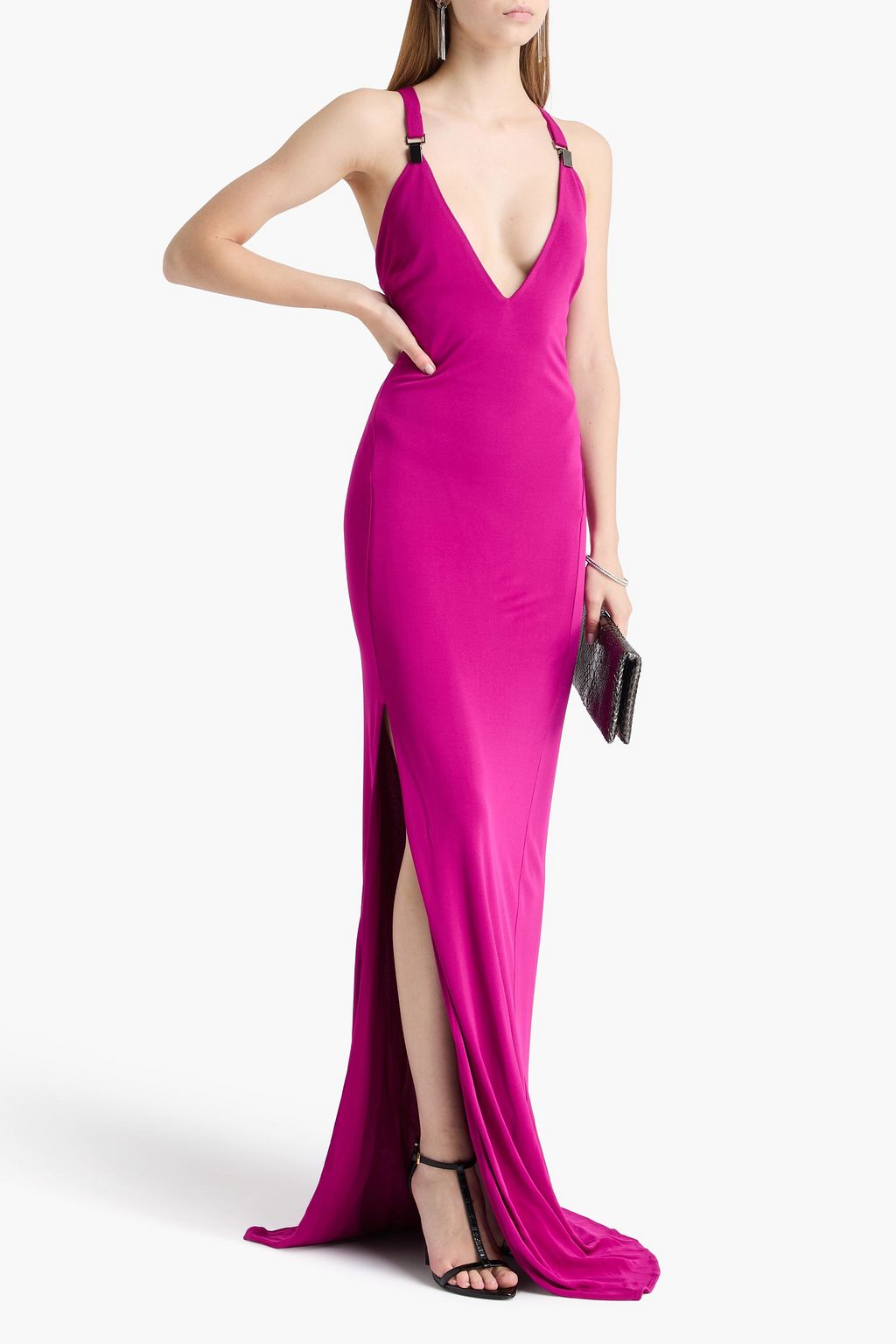 TOM FORD Buckled crepe gown