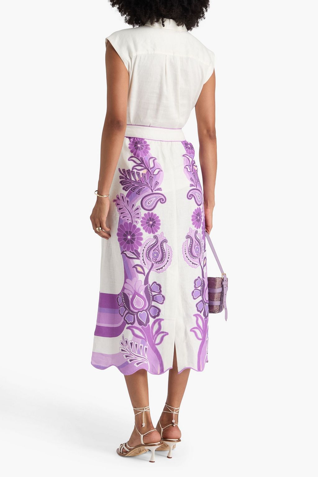 FARM RIO Midirock aus Leinen mit Paisley-Print
