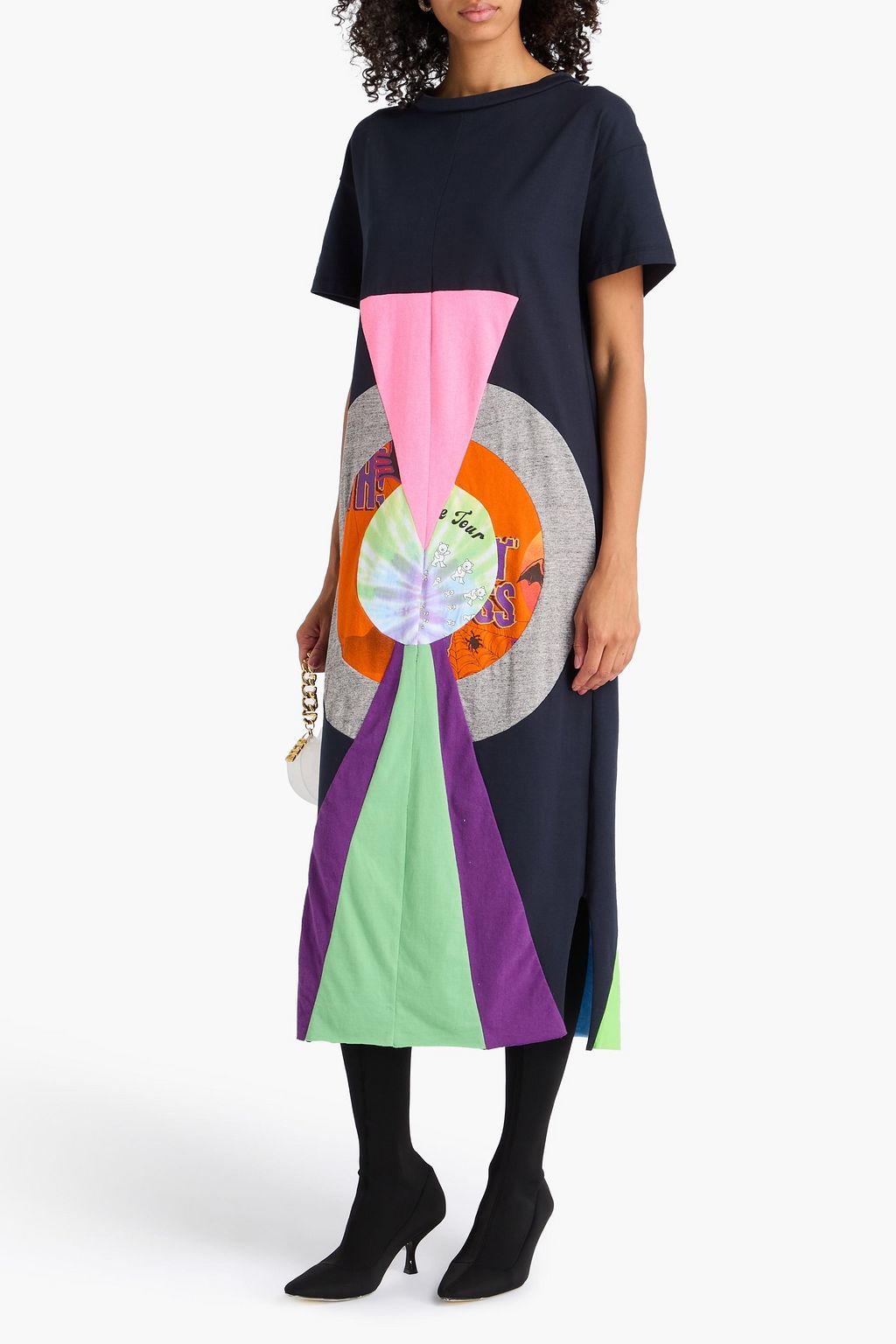 CONNER IVES Bedrucktes Midikleid aus Baumwoll-Jersey in Patchwork-Optik