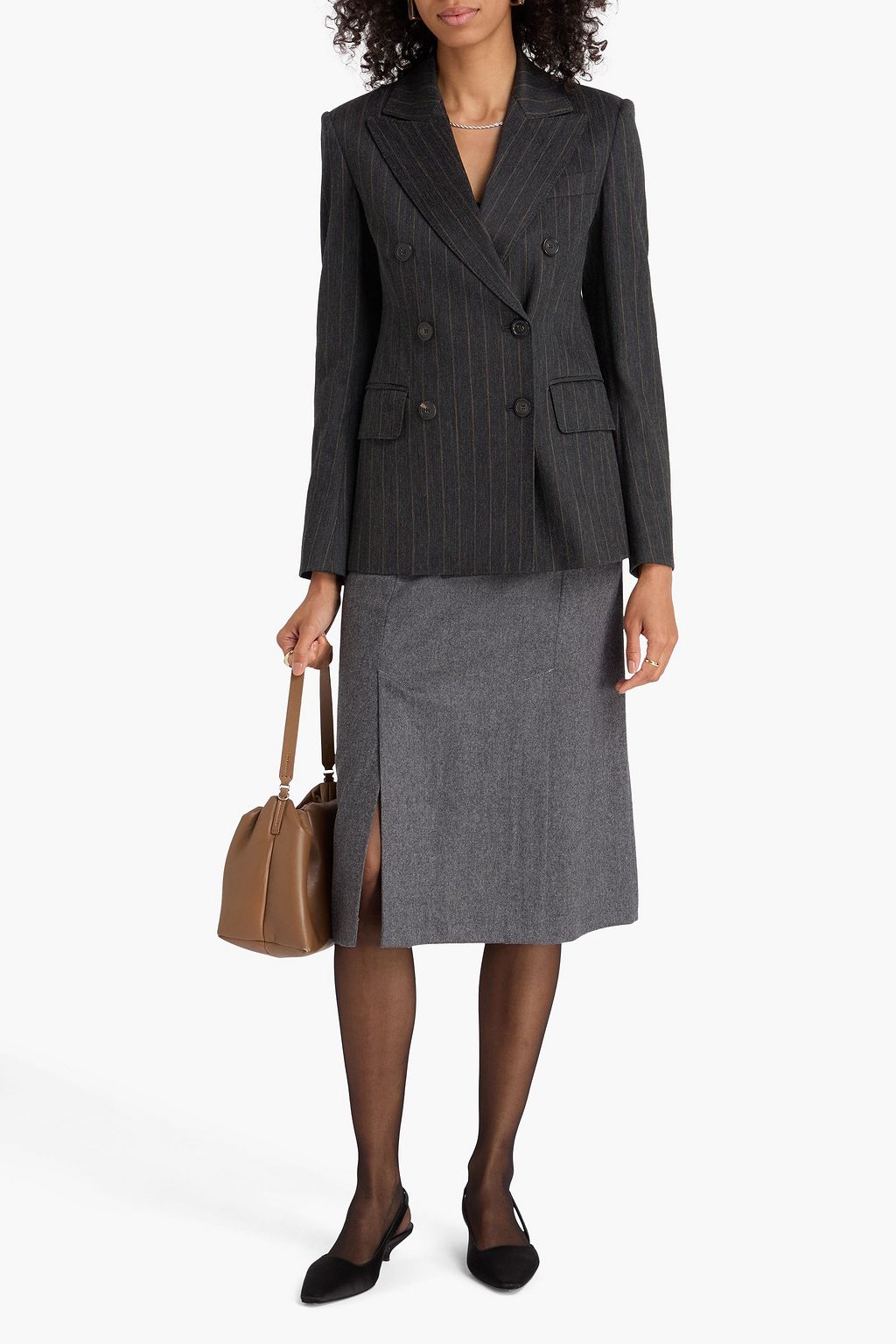MAX MARA Ofride doppelreihiger Blazer aus Twill mit Nadelstreifen