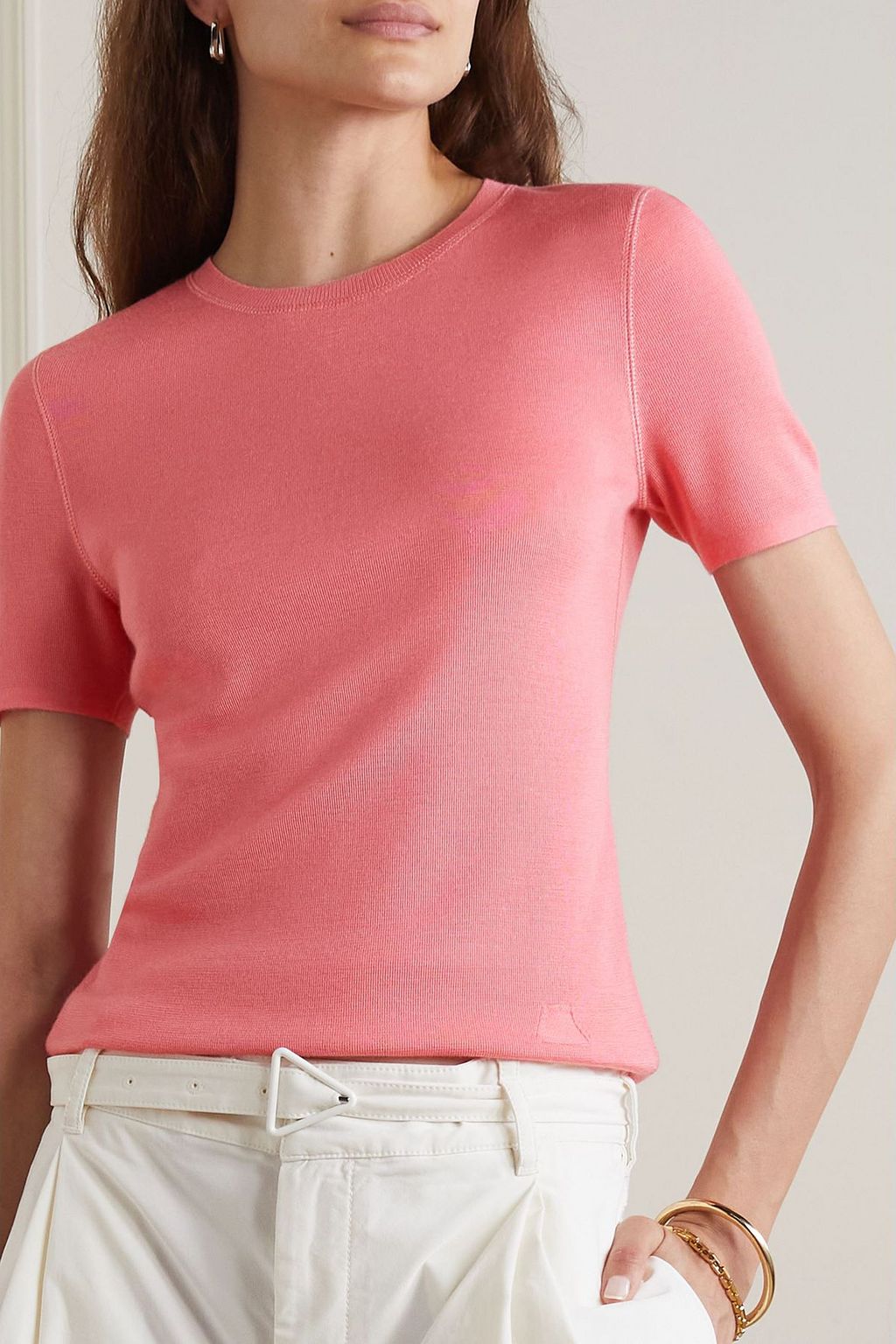 AKRIS Cashmere and silk-blend T-shirt