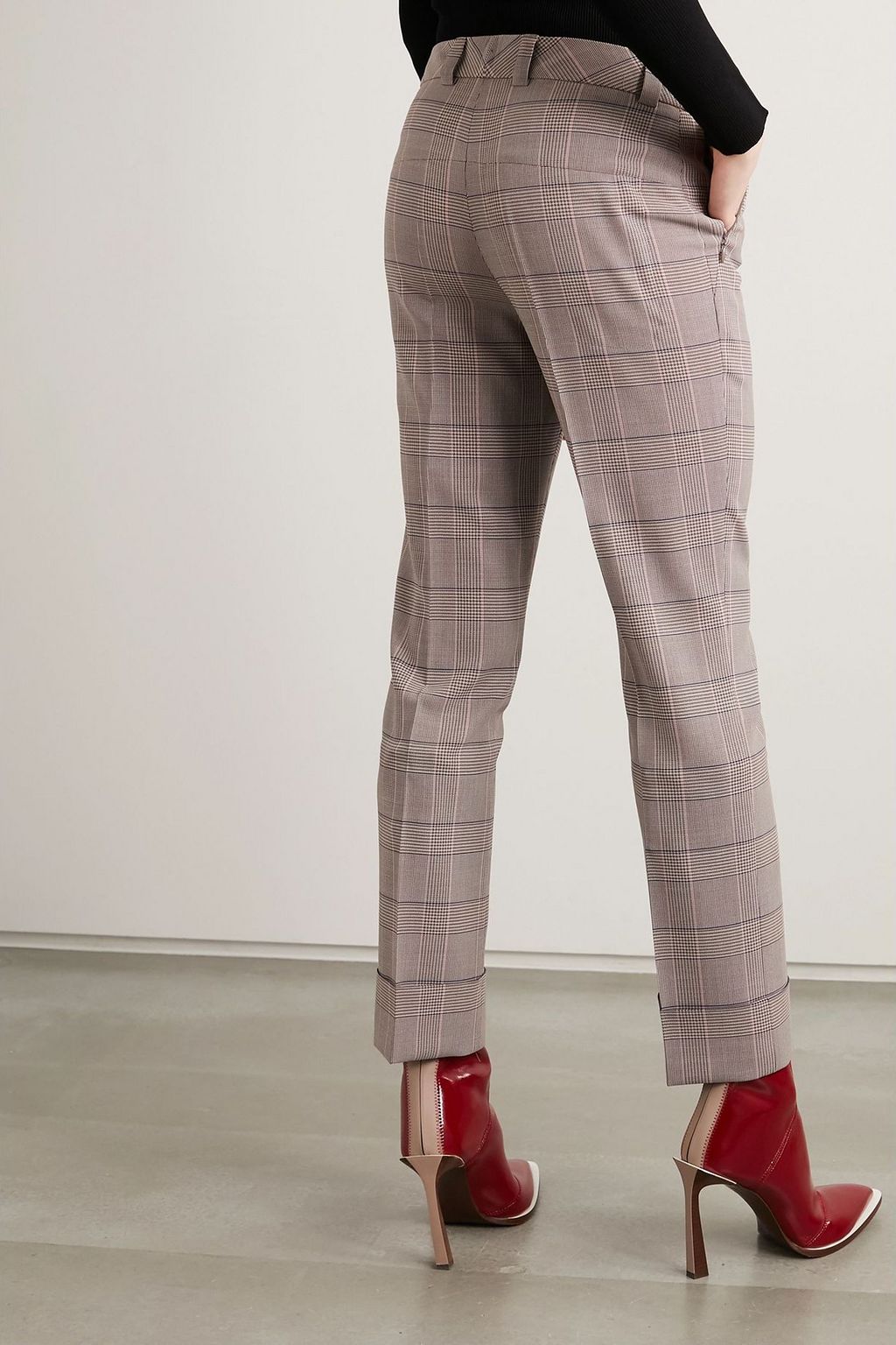 AKRIS Maxima checked wool straight-leg pants