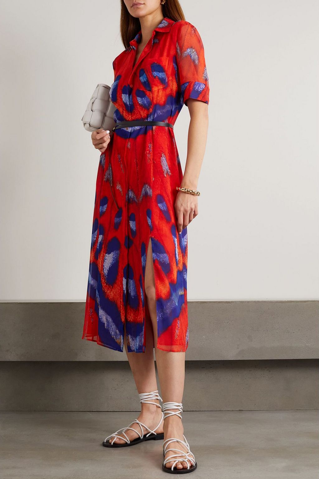 ALTUZARRA Kieran Hemdblusenkleid aus bedrucktem Crêpe de Chine mit Gürtel